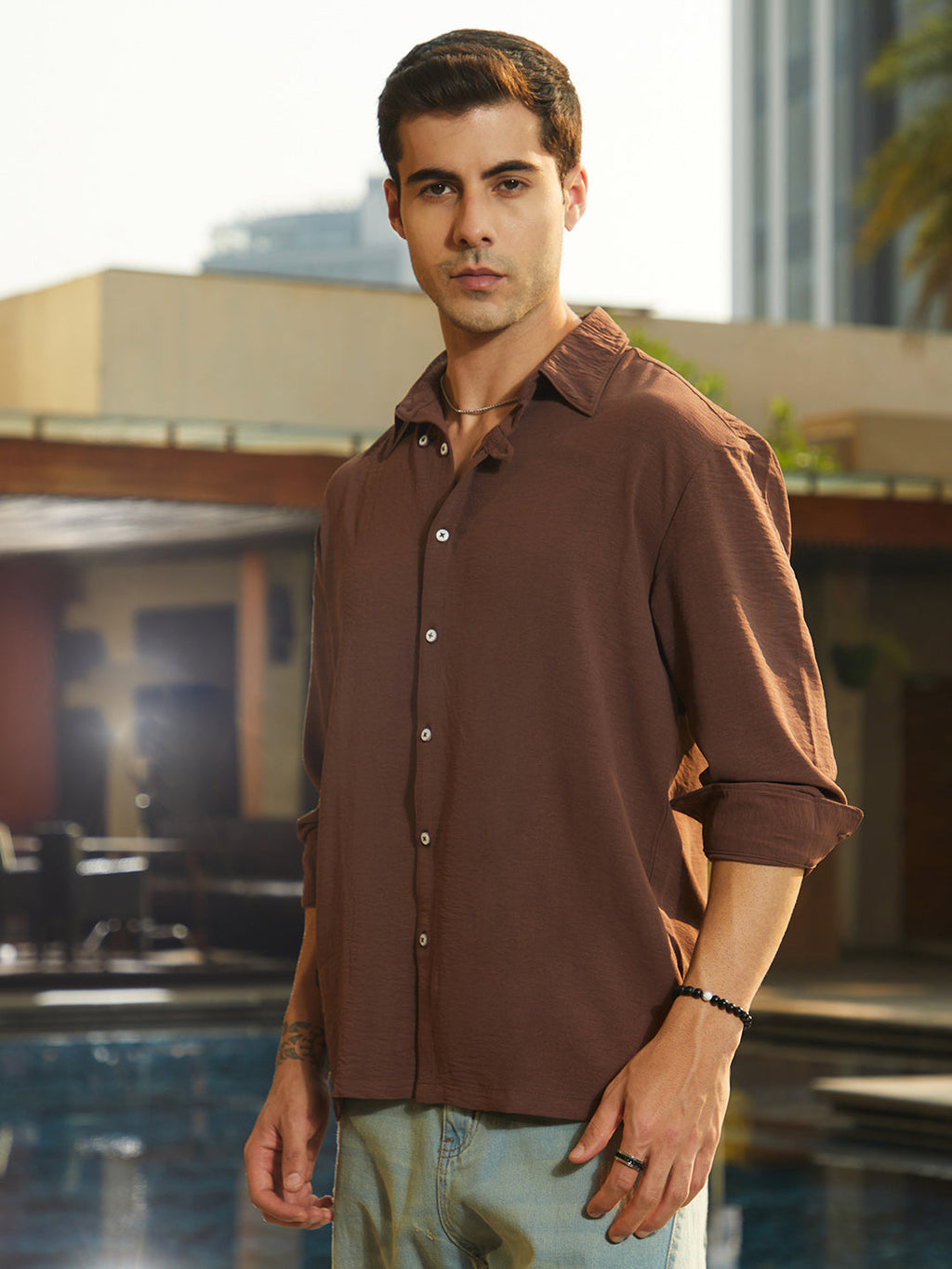 Campus Sutra Breezy Wrinked Shirt