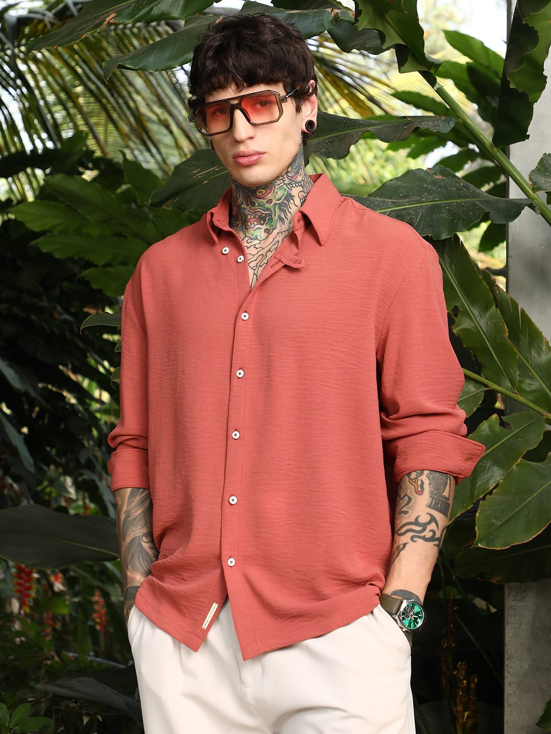 Campus Sutra Breezy Wrinked Shirt