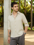 Campus Sutra Grid-Textured Shirt