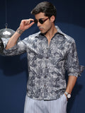 Campus Sutra Willow-Foliage Imprint Shirt