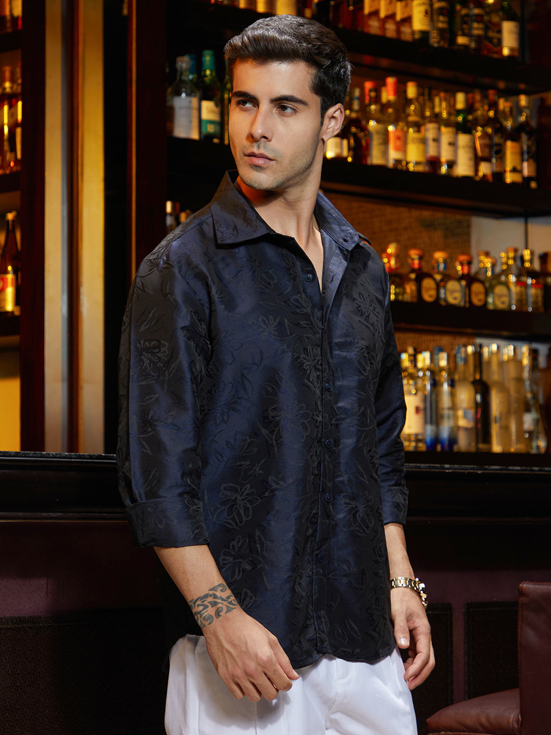 Campus Sutra Flora-Woven Shirt