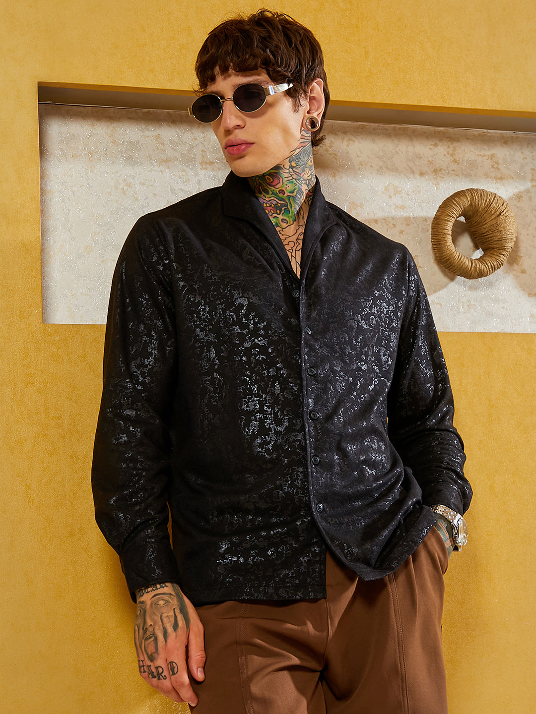 Campus Sutra Corroded-Tactile Shirt