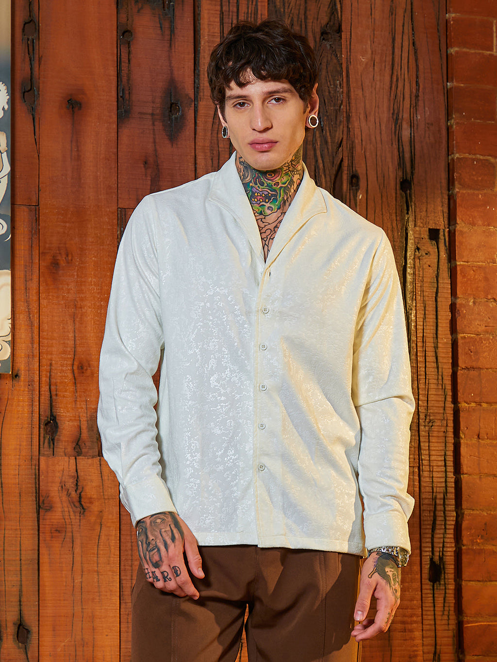 Campus Sutra Corroded-Tactile Shirt
