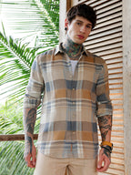 Campus Sutra Gradient-Plaid Regular Shirt