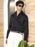 Campus Sutra Self-Flora Jacquard Shirt