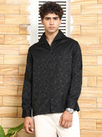 Campus Sutra Self-Flora Jacquard Shirt