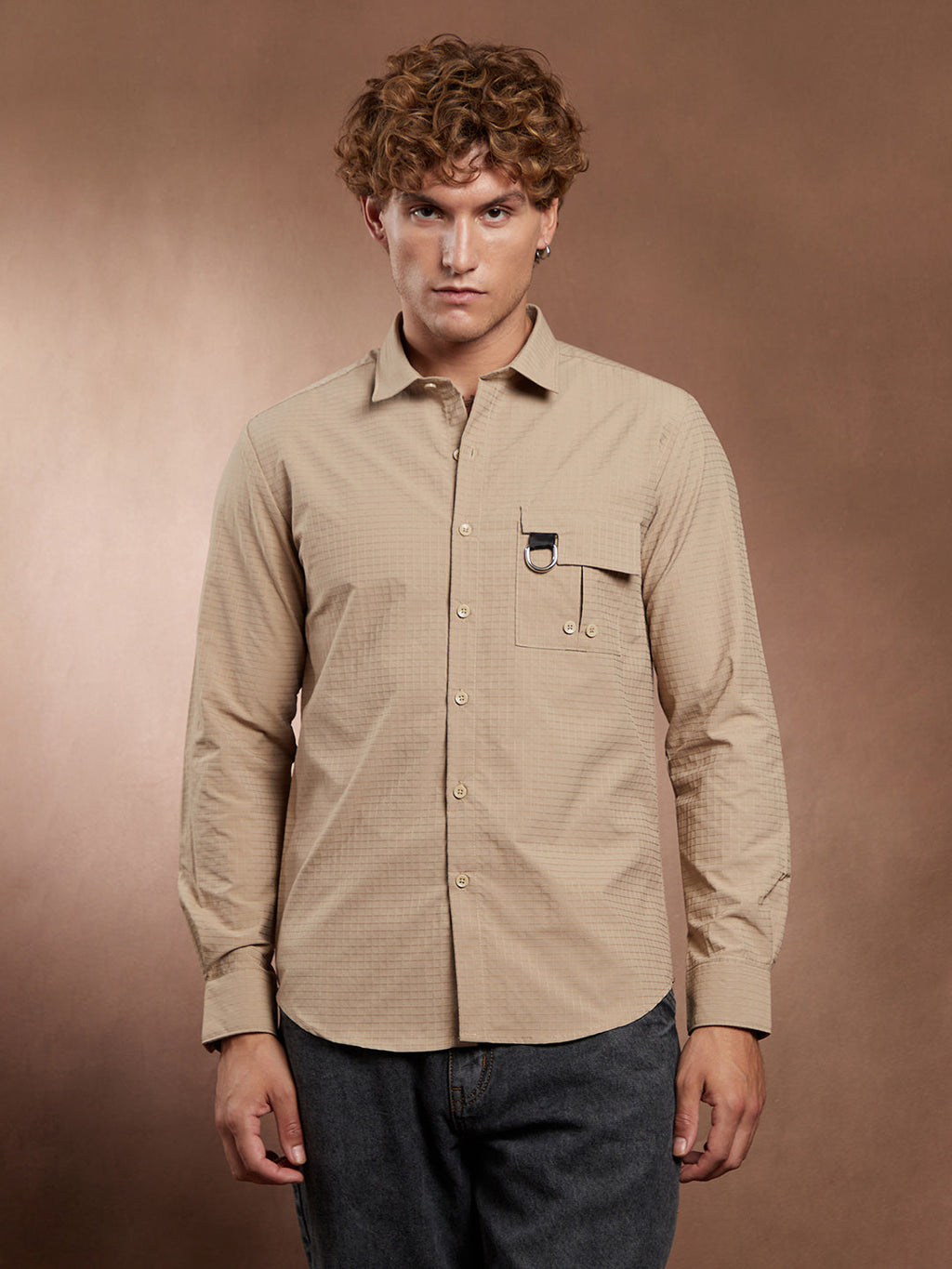 Campus Sutra Grid-Utility Shirt