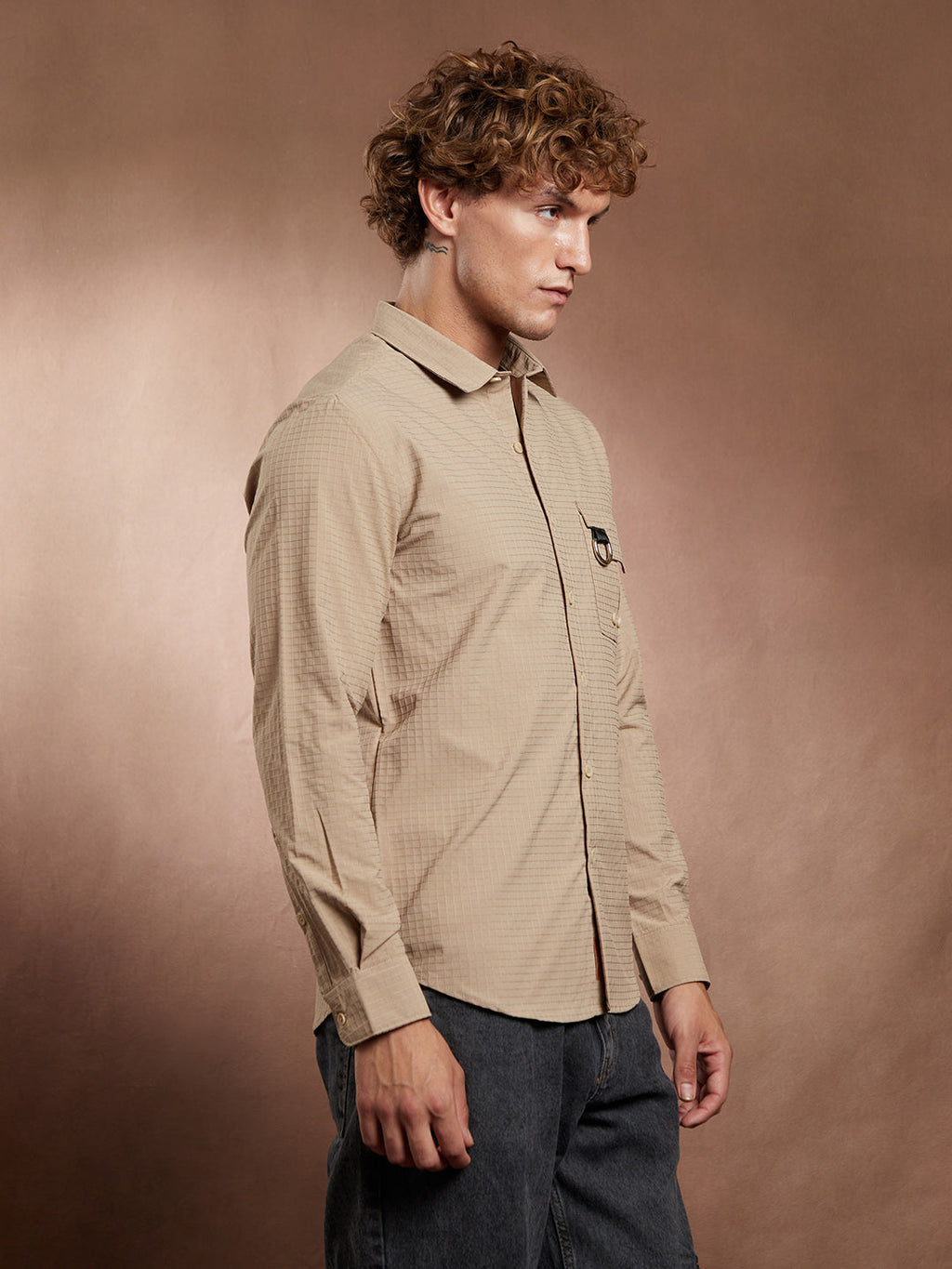 Campus Sutra Grid-Utility Shirt
