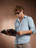 Campus Sutra Rope-Striped Tactile Shirt