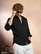 Campus Sutra Rope-Striped Tactile Shirt