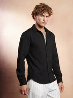 Campus Sutra Rope-Striped Tactile Shirt