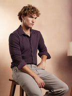 Campus Sutra Rope-Striped Tactile Shirt