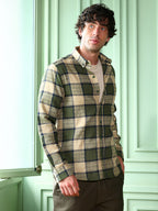 Campus Sutra Button-Down Block-Check Shirt