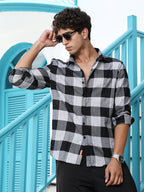 Campus Sutra Duo-Jacquard Check Shirt