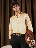 Campus Sutra Solid-Satin Regular Shirt