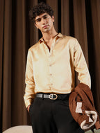Campus Sutra Solid-Satin Regular Shirt