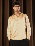 Campus Sutra Solid-Satin Regular Shirt