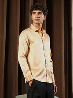 Campus Sutra Solid-Satin Regular Shirt