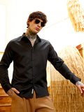 Campus Sutra Solid-Satin Regular Shirt