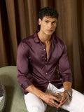 Campus Sutra Solid-Satin Regular Shirt