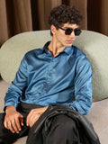 Campus Sutra Solid-Satin Regular Shirt