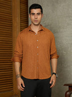 Campus Sutra Bloom-Textured Shirt