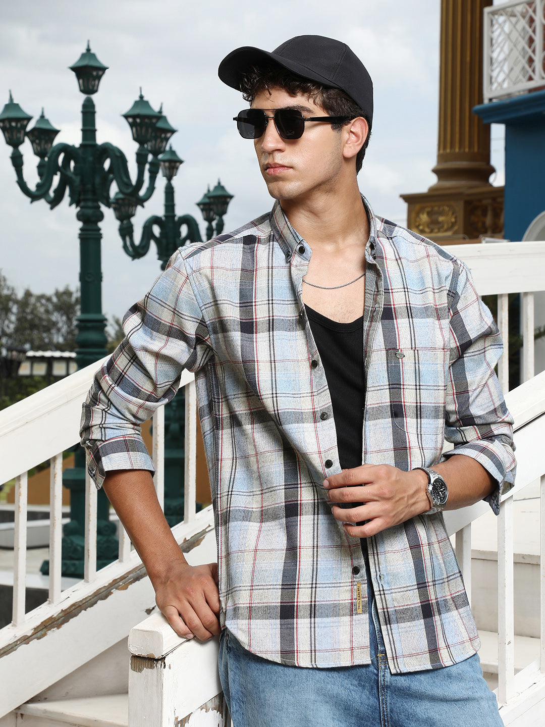 Campus Sutra Brushing-Plaid Regular Shirt