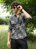 Campus Sutra Contrast-Brushed Jacquard Shirt