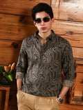 Campus Sutra Constract-Fluid Jacquard Shirt