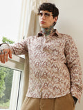 Campus Sutra Geometric Pattern Cotton Blend Full Sleeve Shirt
