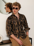 Campus Sutra Tailored Fit Abstract Pattern Full Sleeve Shirt
