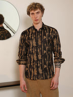 Campus Sutra Tailored Fit Abstract Pattern Full Sleeve Shirt