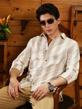 Campus Sutra Indie-Stripe Jacquard Shirt