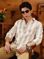 Campus Sutra Indie-Stripe Jacquard Shirt