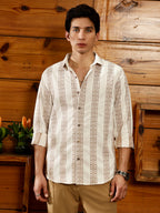 Campus Sutra Indie-Stripe Jacquard Shirt