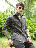 Campus Sutra Contrast Scratch-Jacquard Shirt