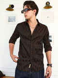 Campus Sutra Gradient-Geometric Jacquard Shirt