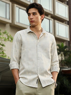 Campus Sutra Splash-Jacquard Shirt