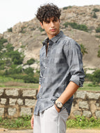 Campus Sutra Buffalo-Jacquard Shirt