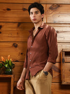 Campus Sutra Indie-Geometric Jacquard Shirt