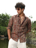 Campus Sutra Indie-Folk Geometric Jacquard Shirt