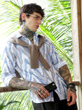 Campus Sutra Pastel-Geometric Jacquard Shirt
