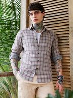 Campus Sutra Woven Contrast-Check Shirt
