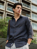 Campus Sutra Contrast-Heathered Jacquard Shirt