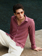 Campus Sutra Geo-Abstract Jacquard Shirt