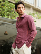 Campus Sutra Geo-Abstract Jacquard Shirt