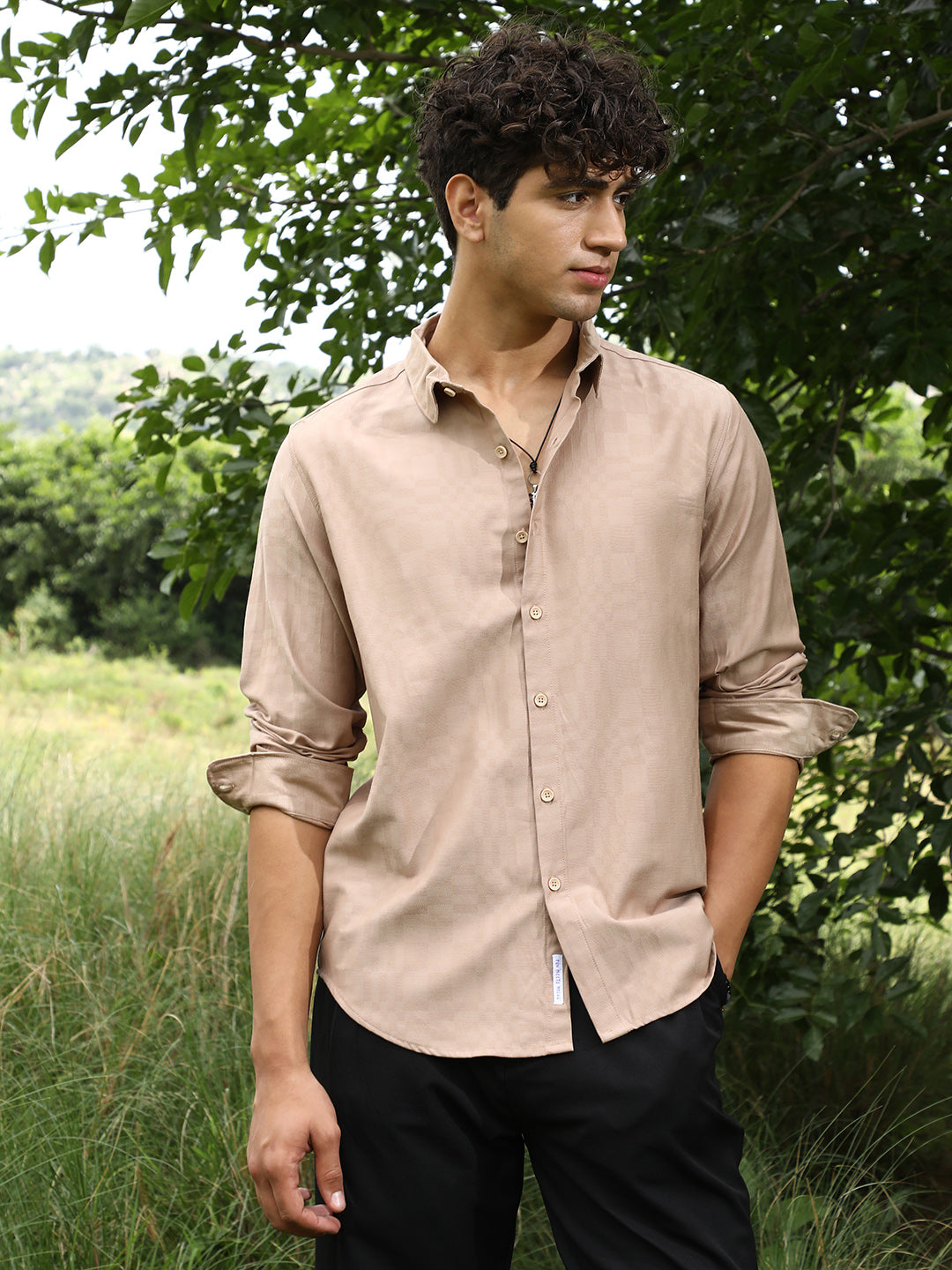 Campus Sutra Duo-Cubic Imprint Shirt