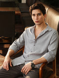 Campus Sutra Unbalanced-Sugarcane Textured Shirt
