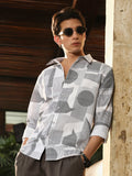 Campus Sutra Abstract-Geometric Imprint Shirt