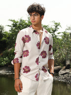 Campus Sutra Blooming Flora Imprint Shirt